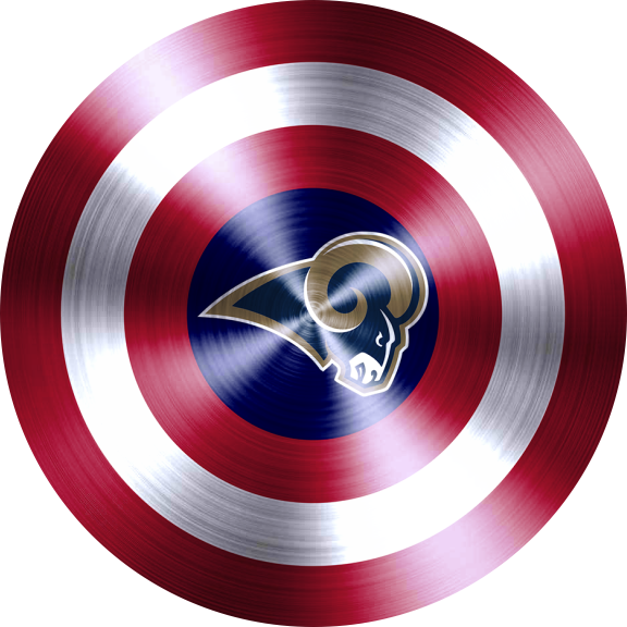 Captain American Shield With Los Angeles Rams Logo vinyl decal